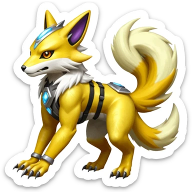 Ratchet-Lombax-Protogen-Vernid-Renamon-fusion, full body  sticker