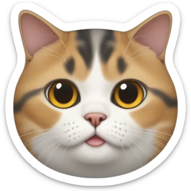 A fat calico british shorthair cat sticker