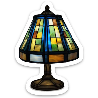 stained glass tavern table lamp sticker