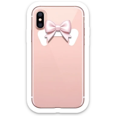 Blush pink IPhone 15 with tiny white bows on the back sticker