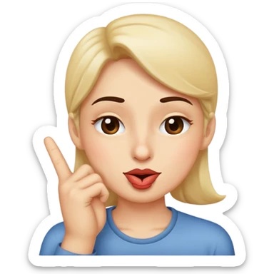 Winking with a shhhh sticker