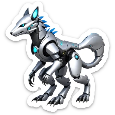 Modern Futuristic Cyborg-Vernid-Sergal-Trico-Protogen-Robot-species by LiLaiRa full body sticker