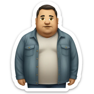 Fat man with overshirt profile picture sticker