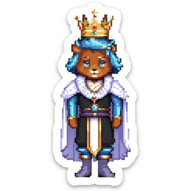 prince with crown and regal clothing sticker