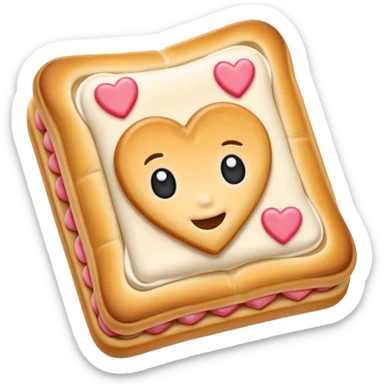 Frosted Toaster strudel pastry with hearts sticker
