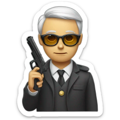 Un mec chauve à lunettes avec un Gun sticker