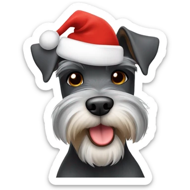 Schnauzer in Santa hat sticker