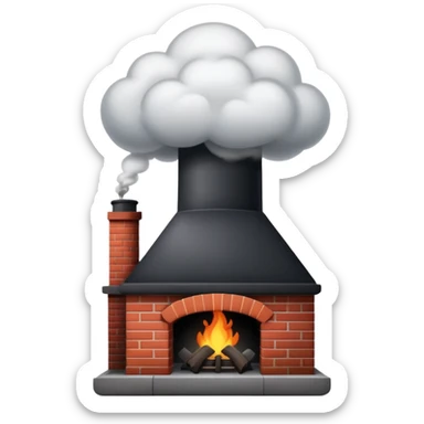Black smoke coming out of chimney  sticker