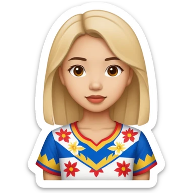 Pretty girl wearing Filipino shirt sticker