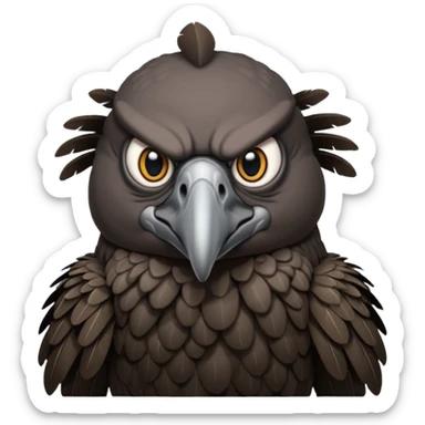   Old black angry  vulture looking ahead sticker