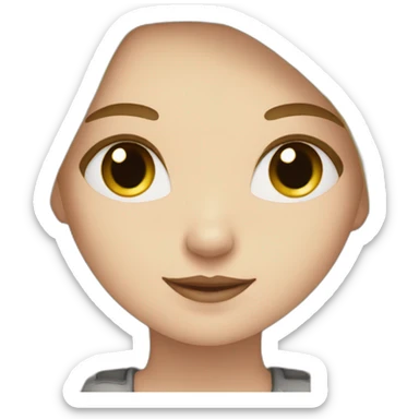 Blonde girl with a cat in brown white and black sticker