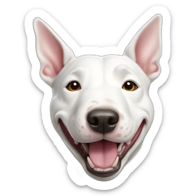 happy white bull terrier sticker