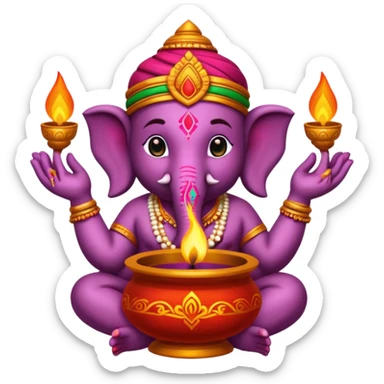 Create an Indian Emoji including 3 to 4 Indian festival. Make it creative and decorative.  sticker
