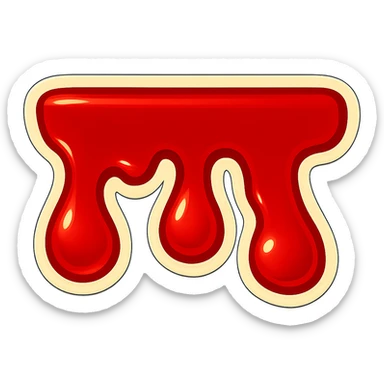 Make the blood drips even shorter and wider in a retro sticker style with a transparent background. sticker