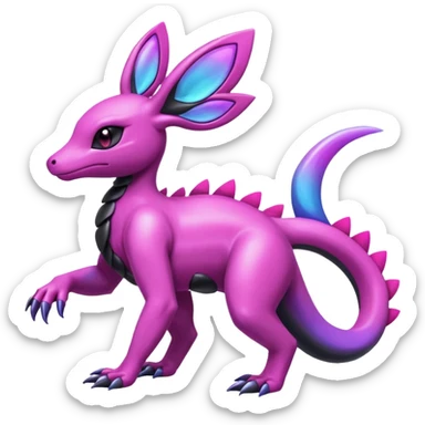 Shiny Dusknoir-Salandit-Sylveon-Fakémon-hybrid-creature (full body)  sticker