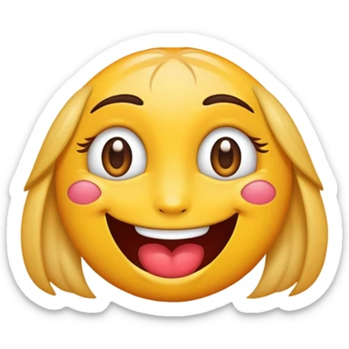 Haz un emoji con una sonrisa de labios tierna y que tenga ojeras y que esté cansado y que su mirada también sea tierna y que tenga las cejas así como de forma tierna sticker