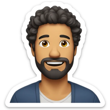 Brazilian Voice Actor Jefferson Melo, bearded sticker