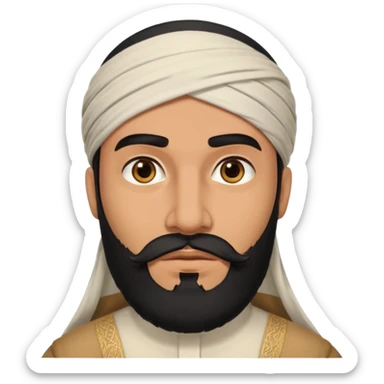 arab with black beard and defined jaw sticker
