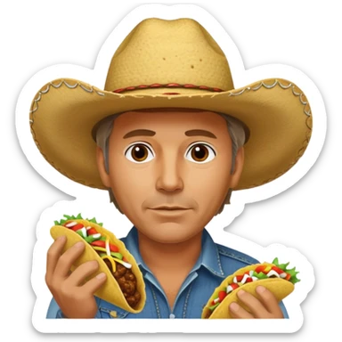 Yellowstone Kevin kostner eating a taco sticker