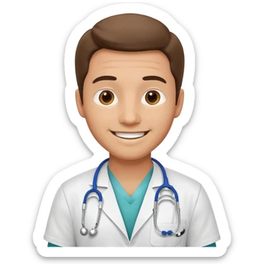 men doctor with scrub sticker