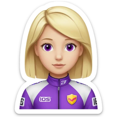girl blonde, Race Driver purple cloth sticker