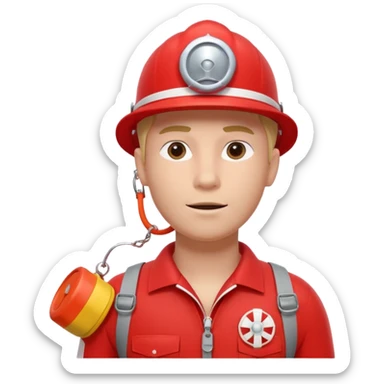 lifeguard portrait, head and shoulders only, wearing red lifeguard uniform, rescue whistle and buoy strap visible, confident alert expression, beach safety vibe, 3D cartoon, mobile game icon style, clean background, no text, no watermark
 sticker