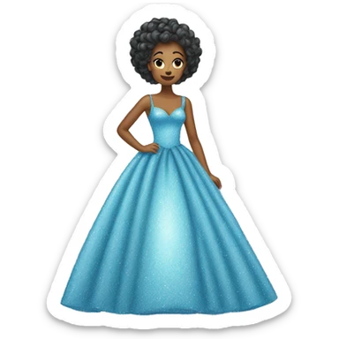 Sparkly light blue ballgown covered in glitter  sticker