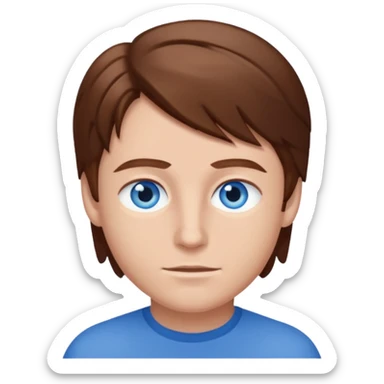 Mikey Graham with blue eyes, brown hair sticker