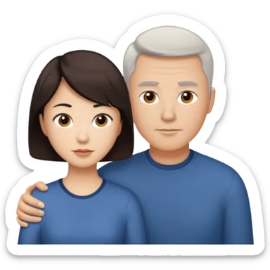 white dad with short buzzed brown hair and asian mom sticker