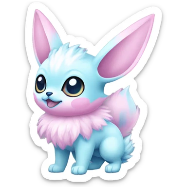 Kawaii Pastel Cotton-Candy-Colored Eeveelution-Cute-Chihuaha-Pokémon-fusion full body sticker