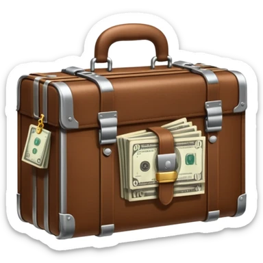 a briefcase with money behind prison bars sticker