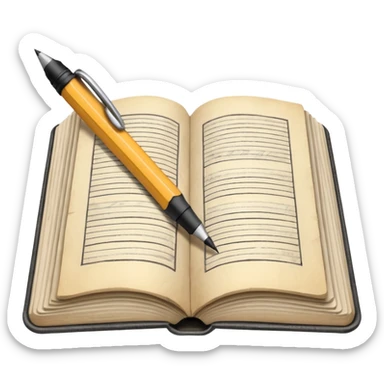 pen book with a pencil in the margins sticker