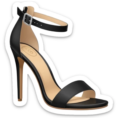 open toe black high heels fullopen sandals sticker