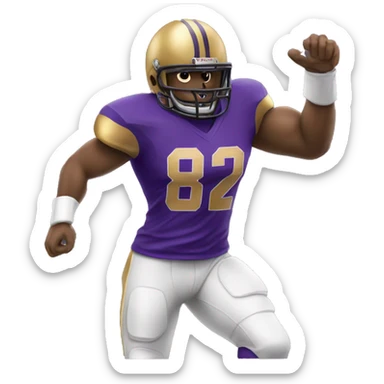 american-football-player-purple-and-gold-jersey sticker