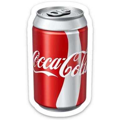 Draw a classic Coca-Cola can with red label & white script logo. sticker