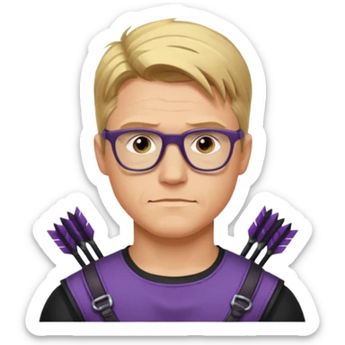 Hawkeye  Clint Barton with glasses 
 sticker
