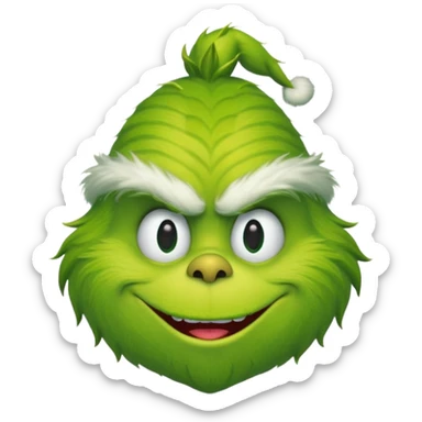 the grinch face smiling emoji sticker