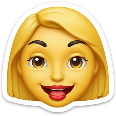emoji bitting lip with one eyebrow raised and smirking sticker
