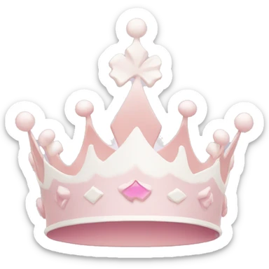White and pastel pink crown sticker