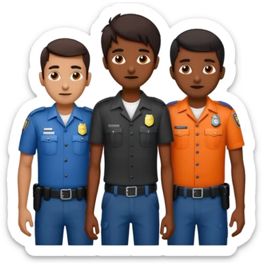 Make a dirty Indian with a short Afro that is curly hair getting arrested. Make the Indian skinny too. Give him a it support outfit not a police uniform sticker