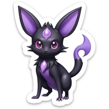 Shiny Dark Noibat-Espeon-Umbreon-Nidorino-fusion-hybrid full body sticker