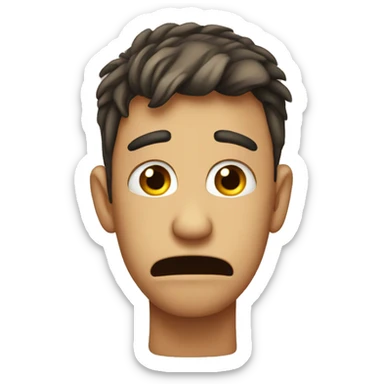 A very embarrassed and awkward face  sticker