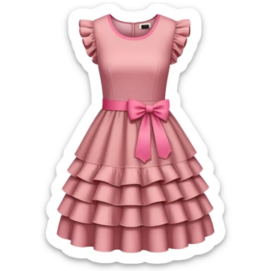 brown pink dress with ruffles sticker