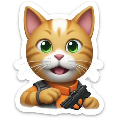 Sigma cat with nerf. sticker