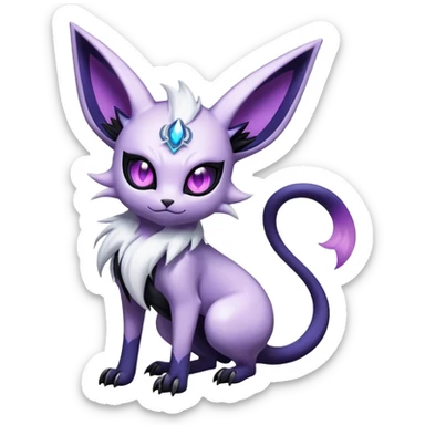 Shiny Exotic Badass Mysterious Gothic Espeon-Absol-Pokémon-Fakémon-hybrid-creature (full body) sticker