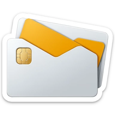 3D minimal icon of a corporate card with no numbers, no personal info, and no logos, except a simple text ‘WAD’. Add a subtle accent in #FF3D00. Clean, modern, high-end style. sticker