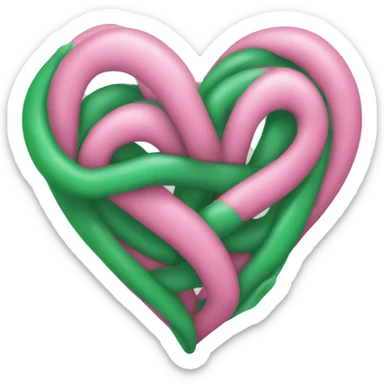Pink and green heart entwined  sticker