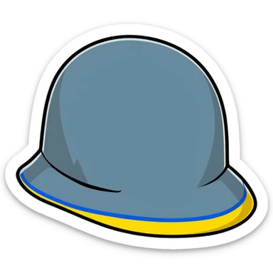 Modern Ukrainian military kevlar helmet with national blue and yellow markings sticker