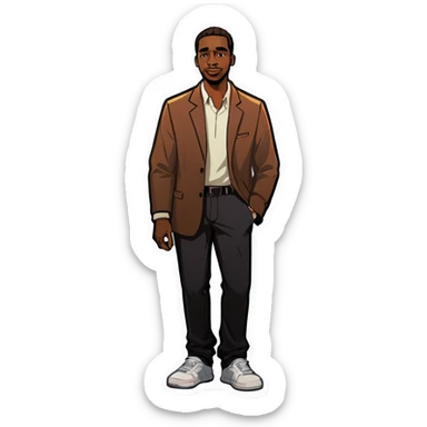 Black guy with minor sticker