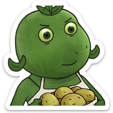 woman  potato sticker